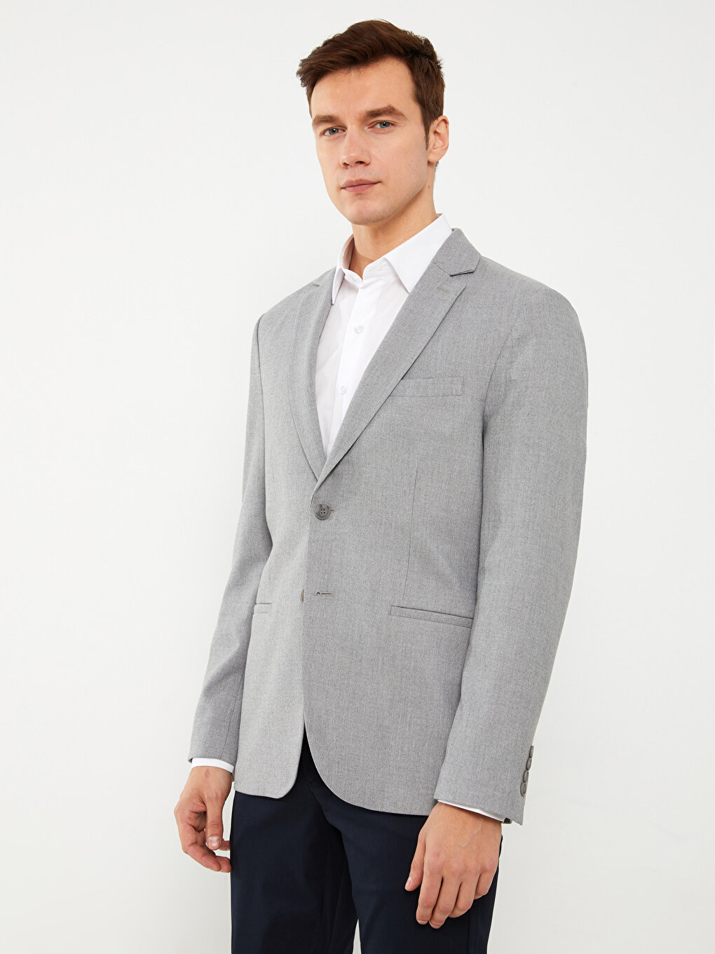 Men's Grey Linen Texture Slim Fit Jacket | Ben Sherman