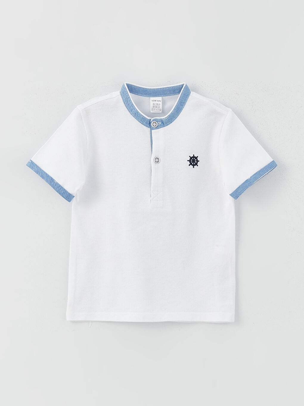 Grandad Collar Short Sleeved Baby Boy TShirt S3G525Z1Q6K S3G525Z1