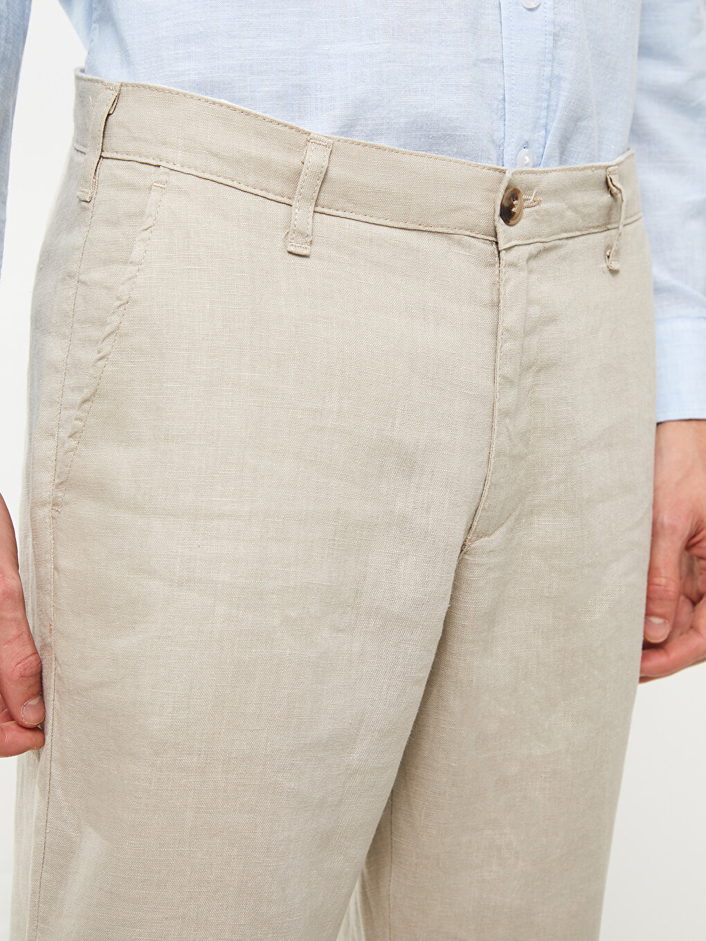 Slim Fit Linen Men's Trousers -S3GH19Z8-MPH - S3GH19Z8-MPH - LC Waikiki