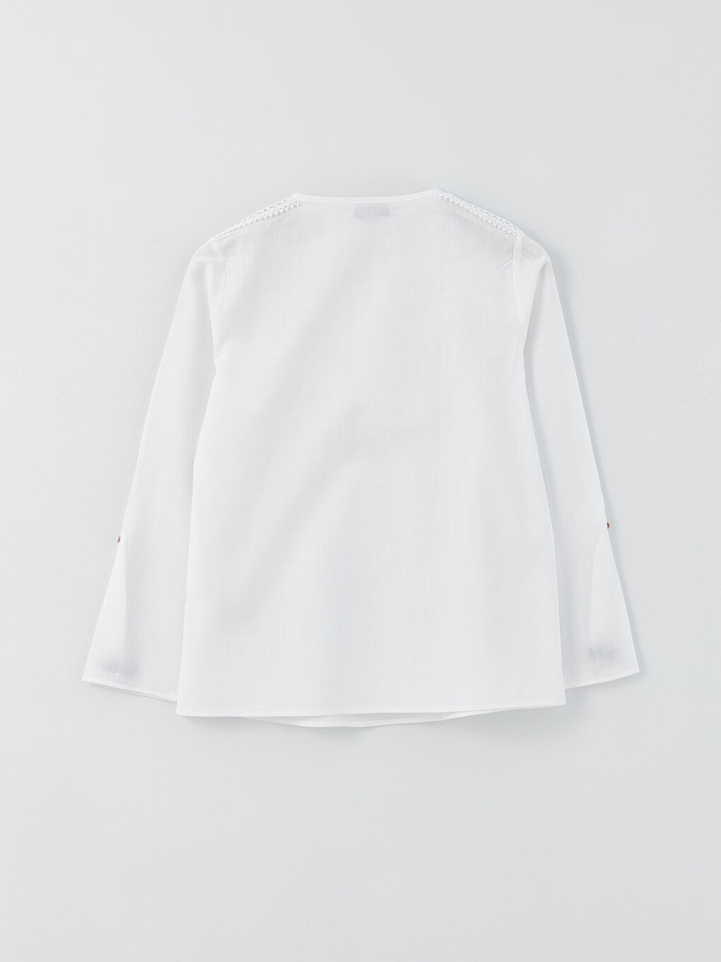 COS Lace Detailed Poplin Shirt in WHITE