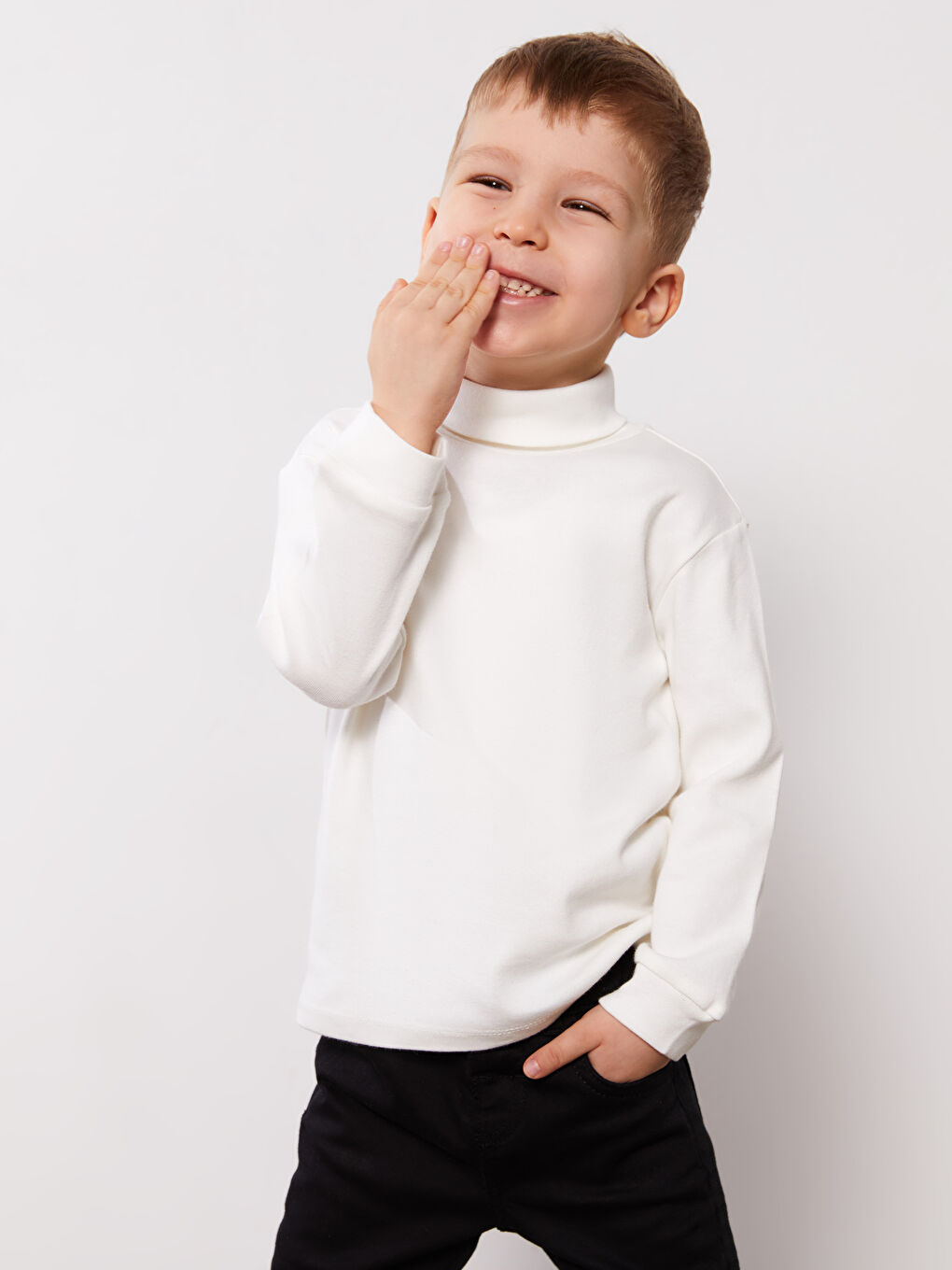 Turtleneck Long Sleeve Basic Baby Boy T Shirt S3HB45Z1 EEW