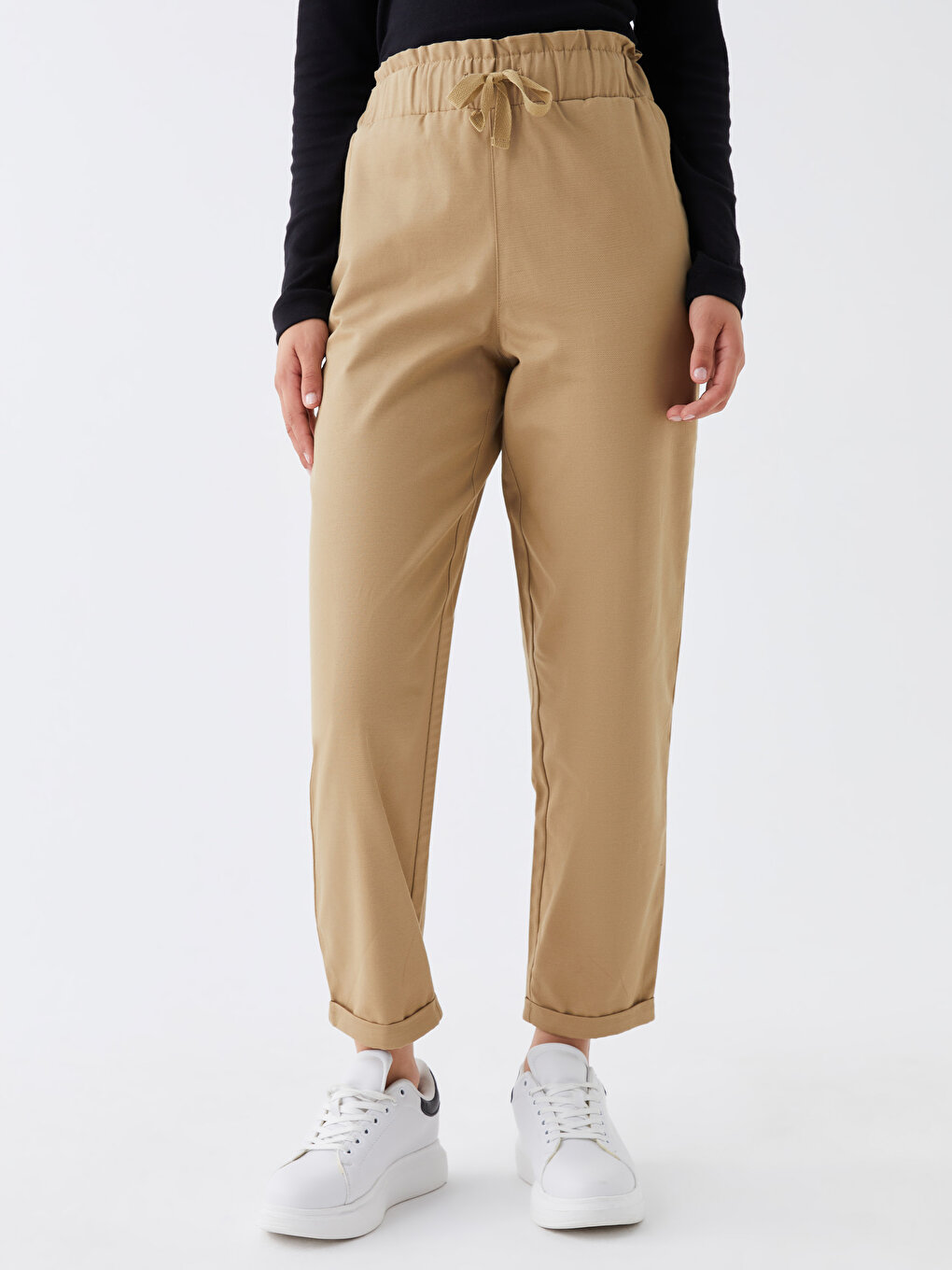 WOMEN'S COTTON RELAX ANKLE PANTS