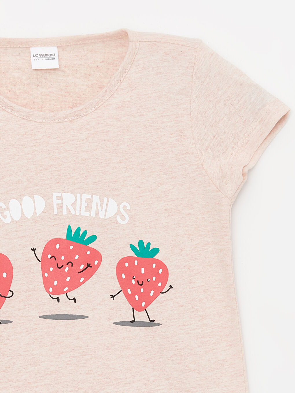 ست پیژامه با شلوارک دخترانه رگولار ال سی وایکیکی S3L416Z4 | LCW Kids - Image 3