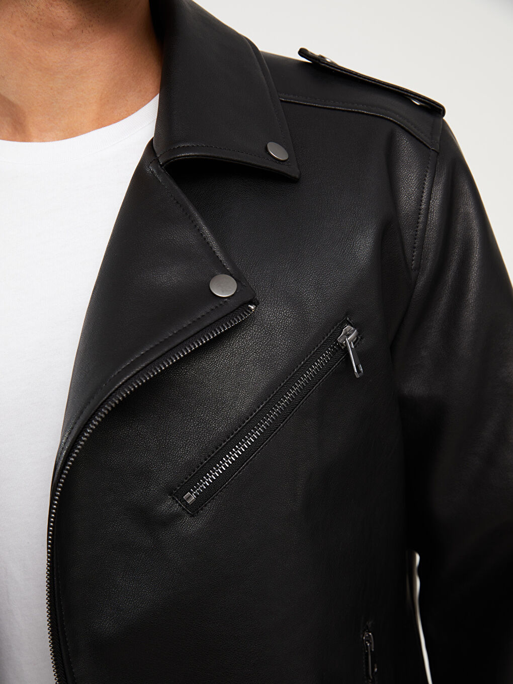 Lcw casual leather jacket hotsell