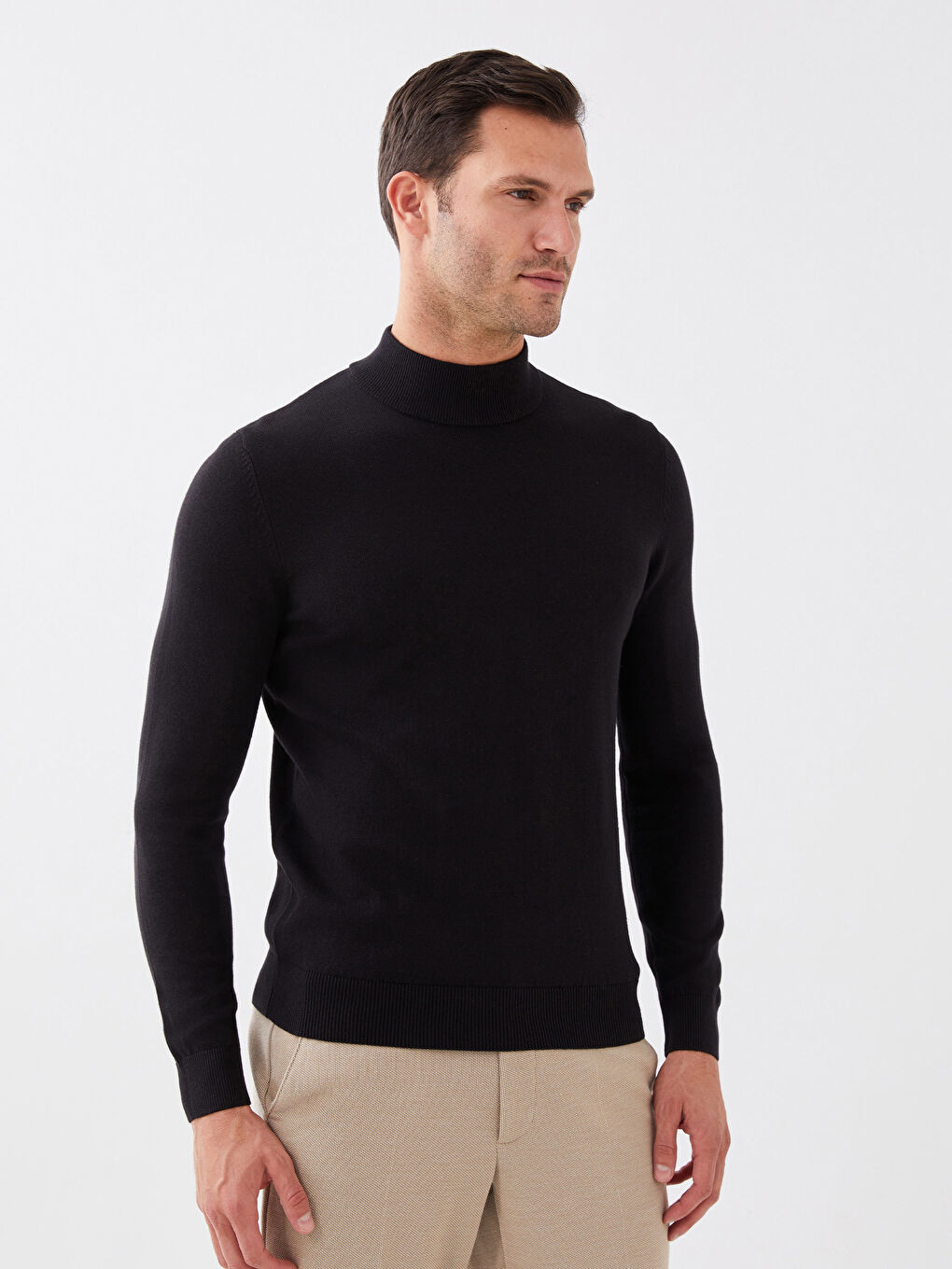 Black half turtleneck sales