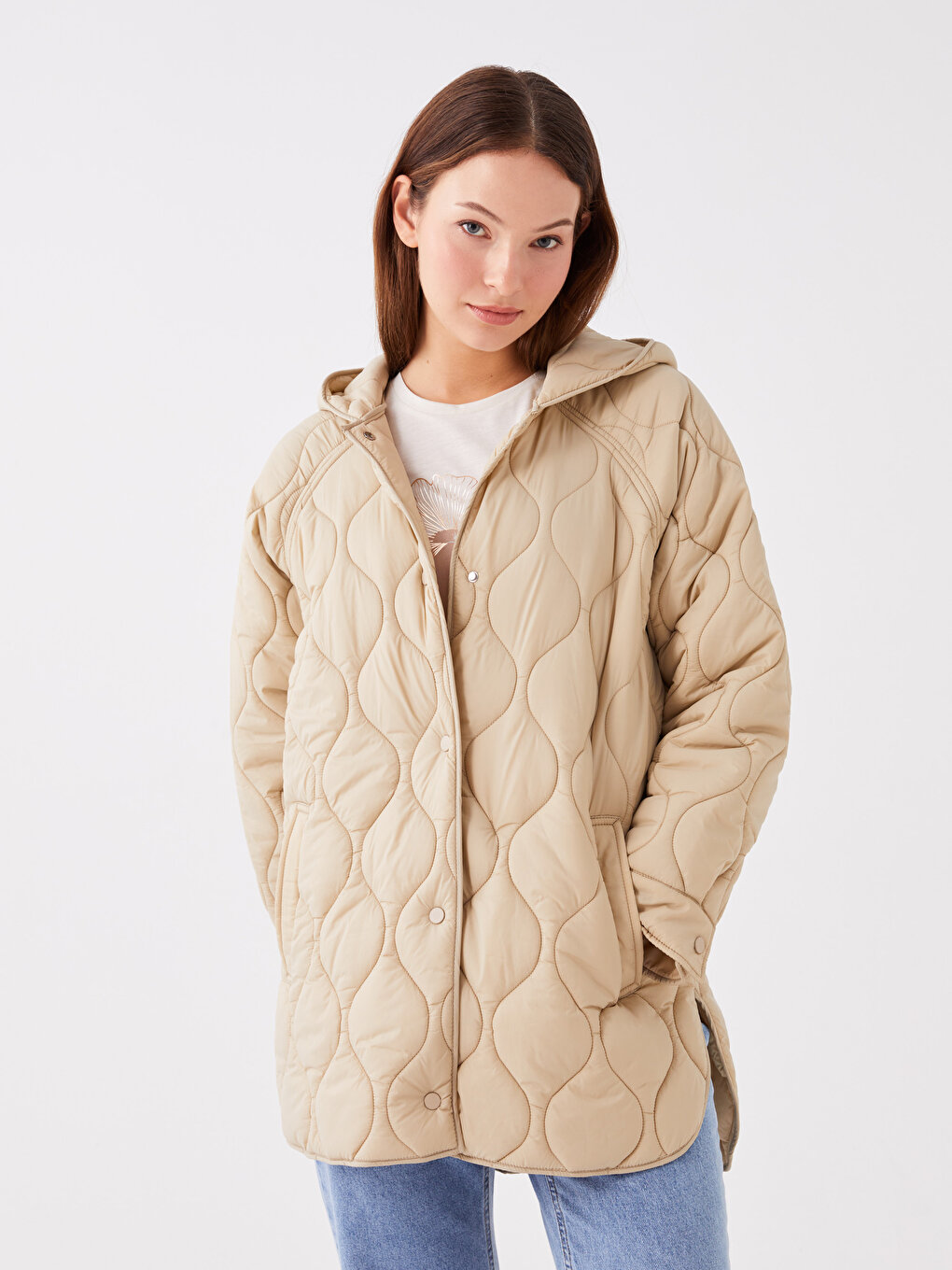 3 4 Length Quilted Coat