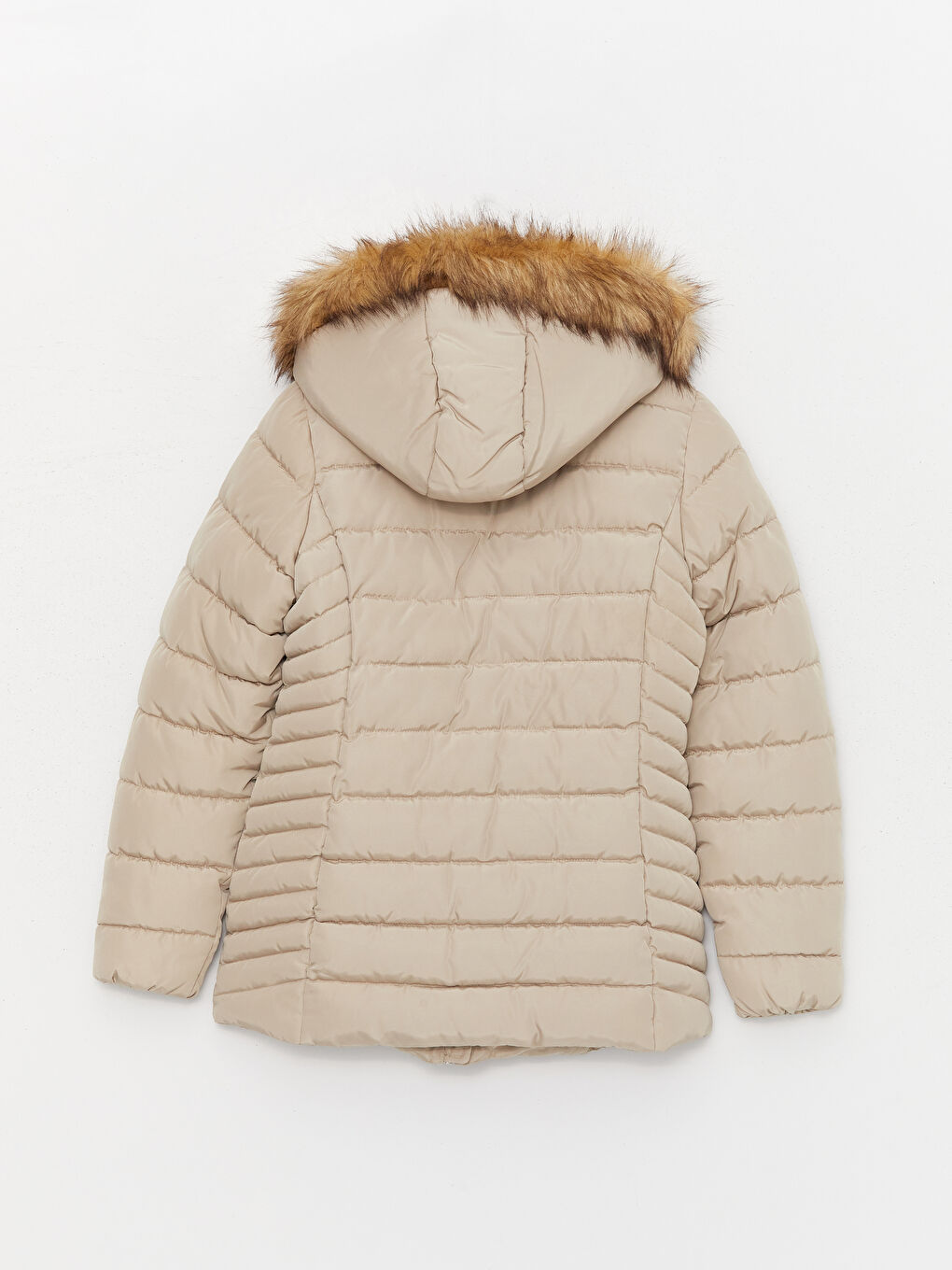 Women's Hooded Plain Puffer Coat -W31181Z8-CTL - W31181Z8