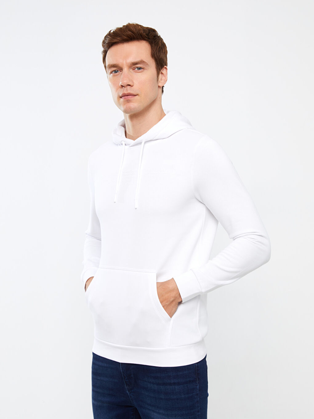 Long white hoodie hotsell