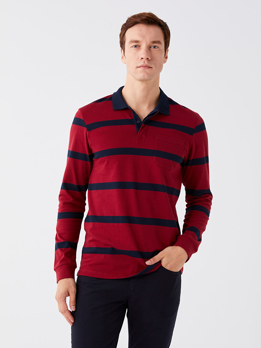 Polo sales striped sweatshirt