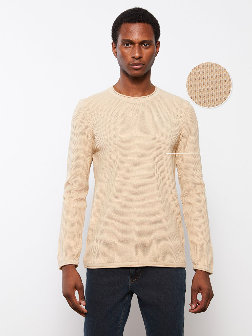 Men's tan crew neck sweater hot sale
