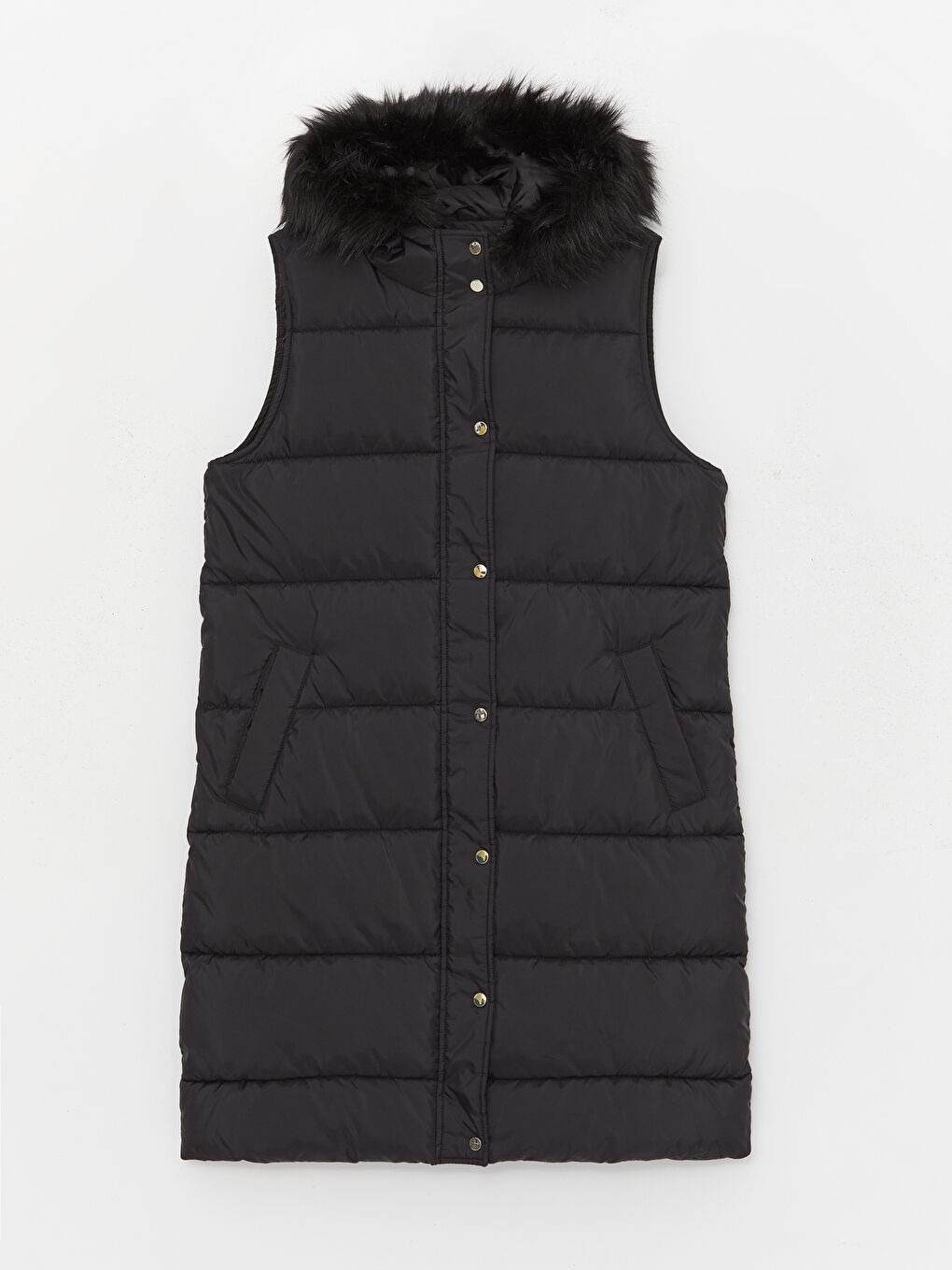 LC WAIKIKI Women's Hooded Plain Puffer Gilet -W31882Z8-CVL