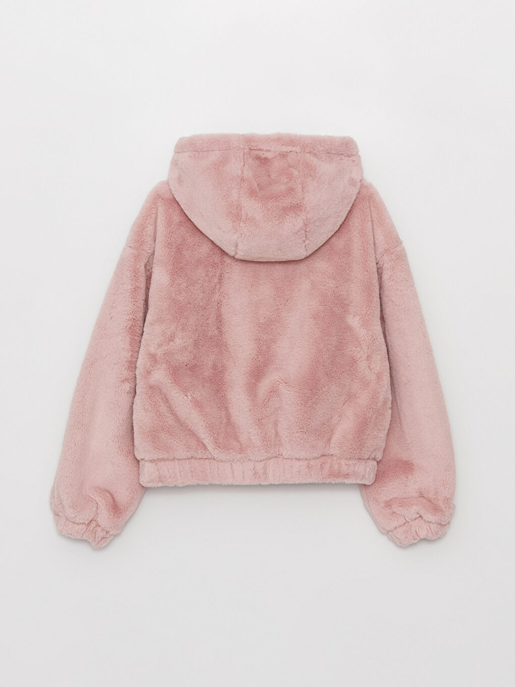 Women's Hooded Plain Plush Coat -W32191Z8-SB5 - W32191Z8-SB5 Women's Hooded Plain Plush Coat -W32191Z8-SB5 - W32191Z8-SB5