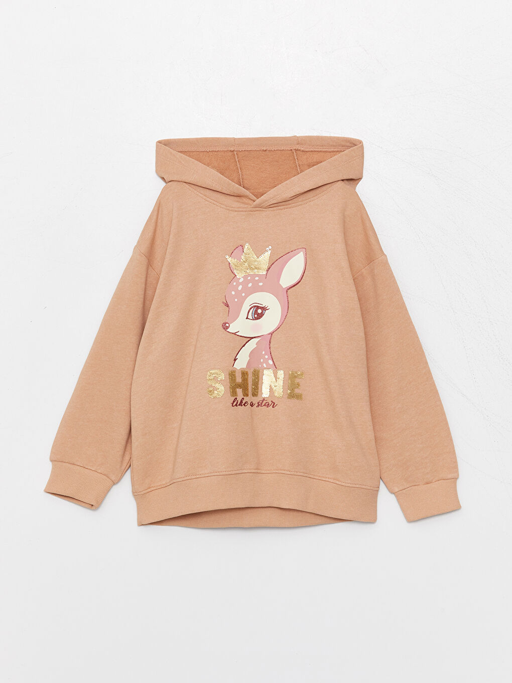 Printed Long Sleeve Girls Hoodie W32552Z4 FM2 W32552Z4 FM2 LC Waikiki