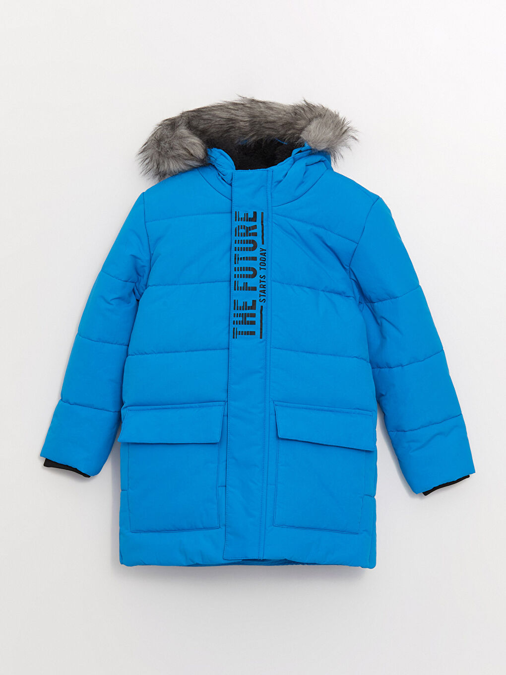 Coat with cheap fur hood boys