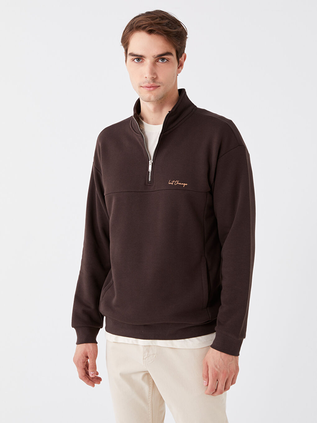 Turtle Neck Long Sleeve Printed Men s Sweatshirt W33863Z8 RUG