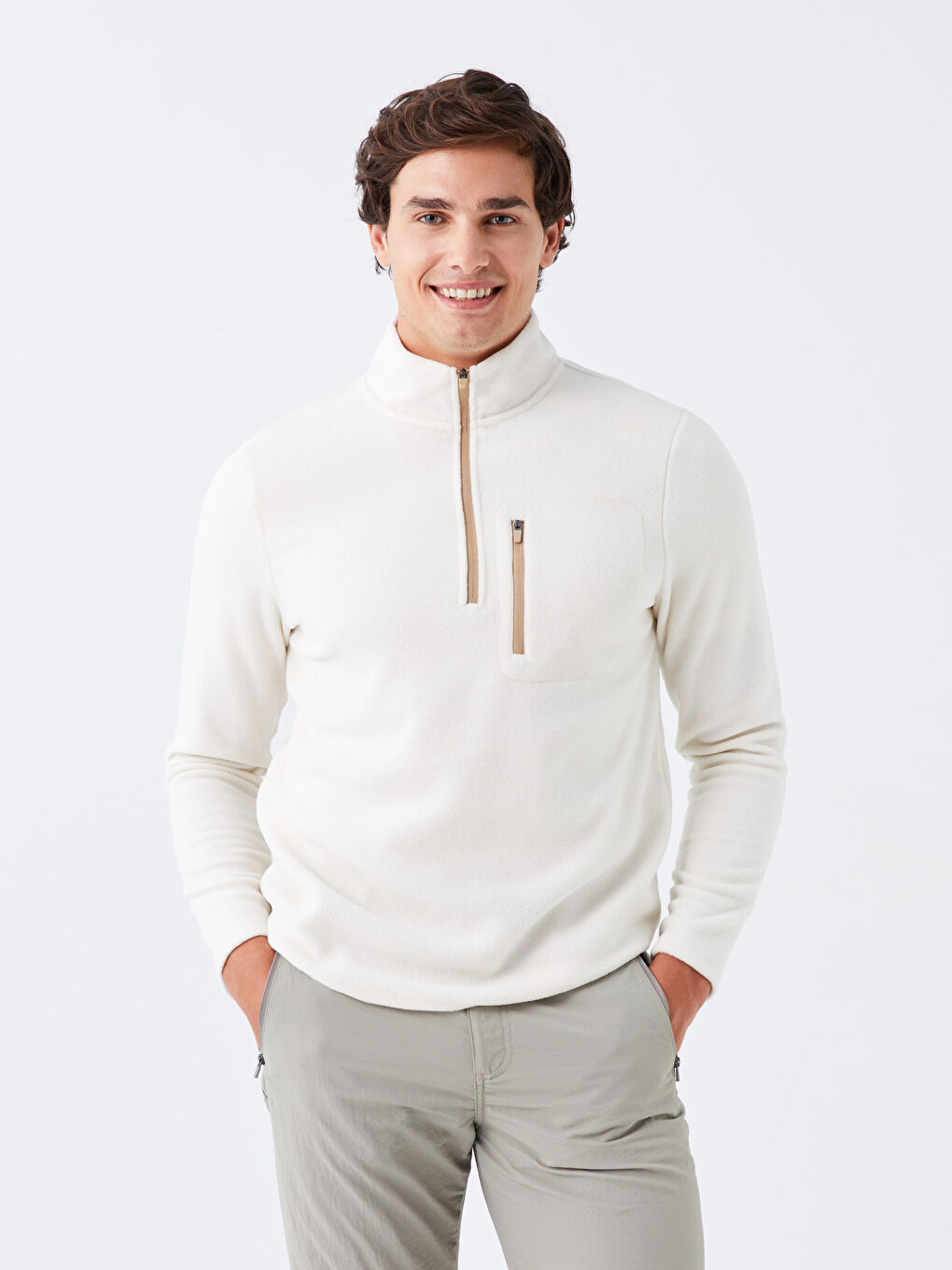 Stand Up Collar Long Sleeve Fleece Men s Sweatshirt W33943Z8 FDV