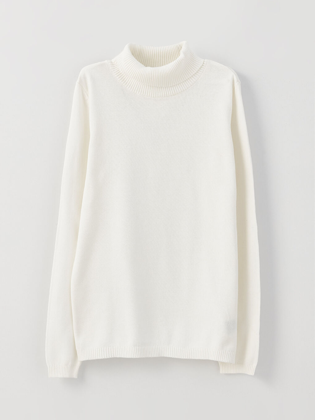 White fitted turtleneck sweater sale
