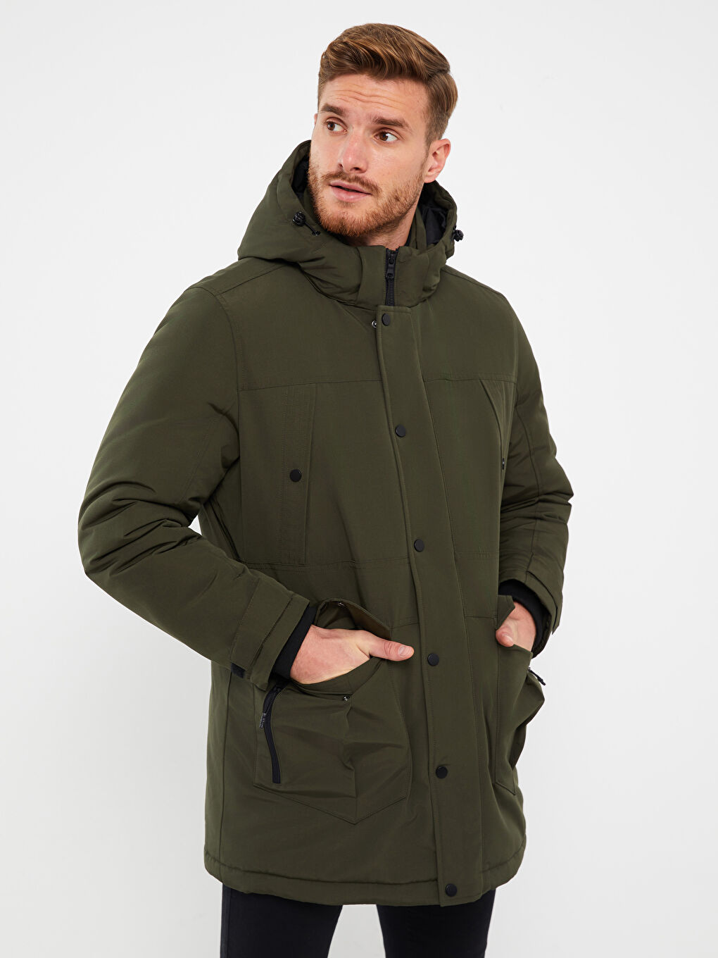 Standard Pattern Hooded Men s Parka W34768Z8 CRR W34768Z8 CRR LC Waikiki