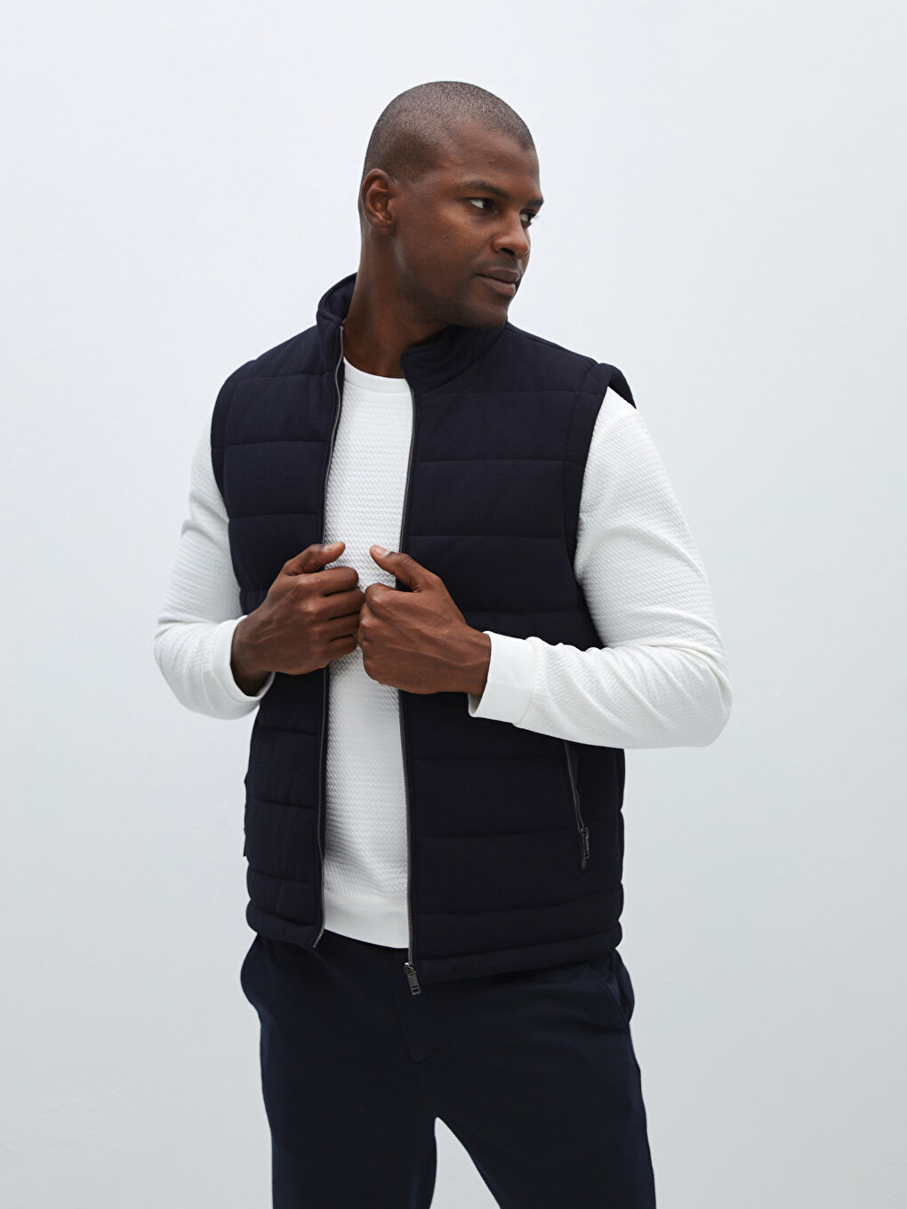 Slim fit puffer vest mens cheap