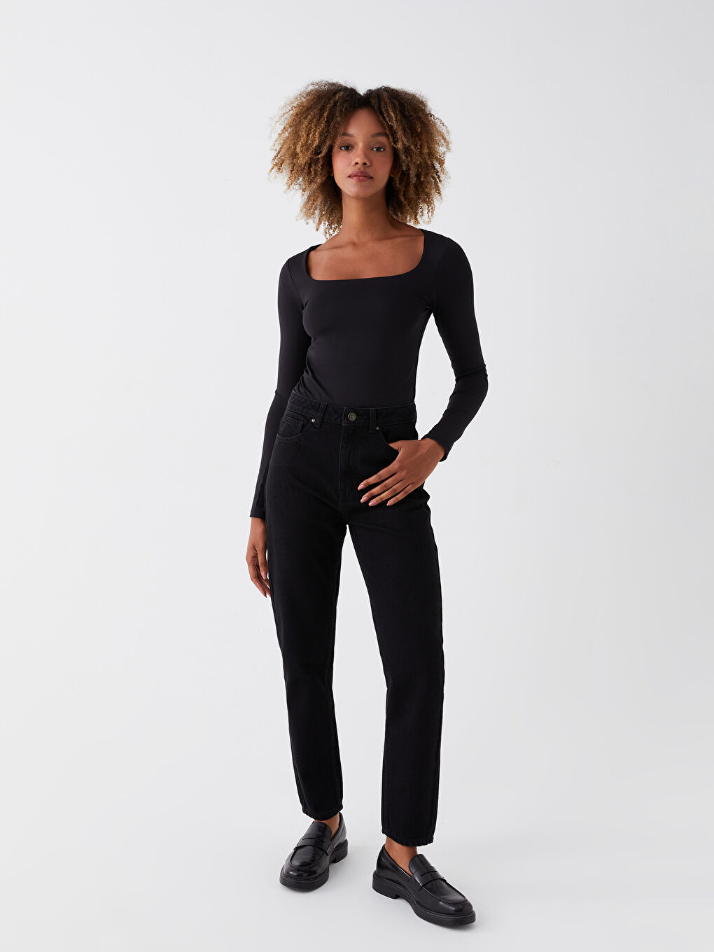 High Waist Mom Fit Women Jeans -W34985Z8-CVL - W34985Z8-CVL - LC Waikiki