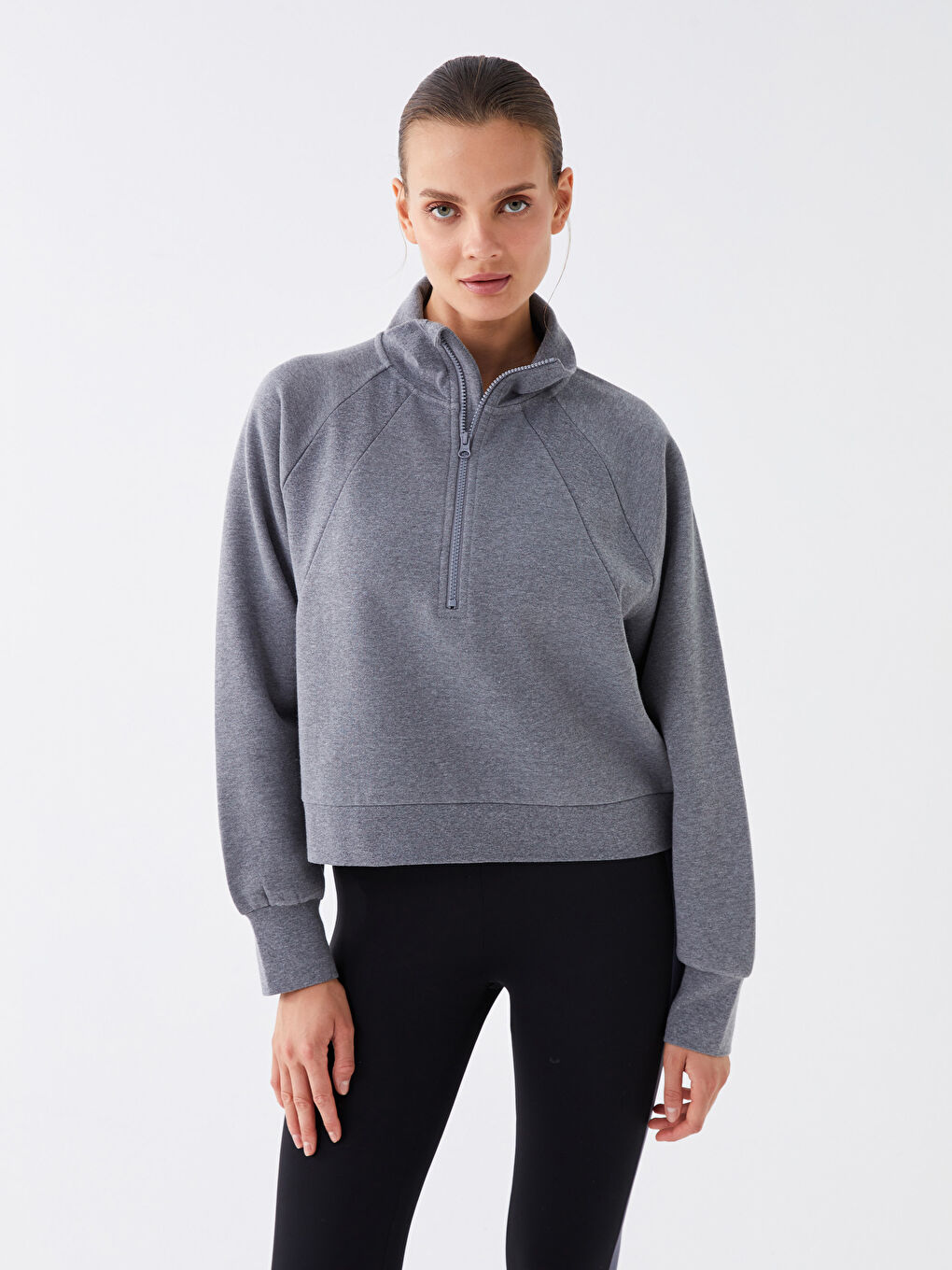 Stand up collar sweatshirt store