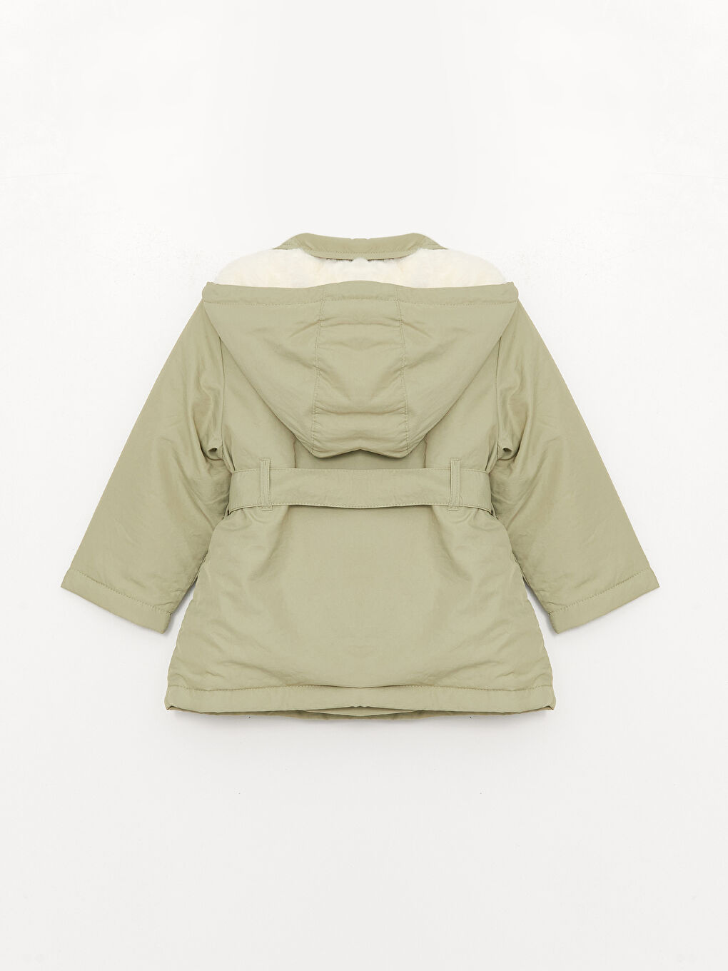 Hooded Baby Girls' Coat -W36096Z1-GHY - W36096Z1-GHY - LC