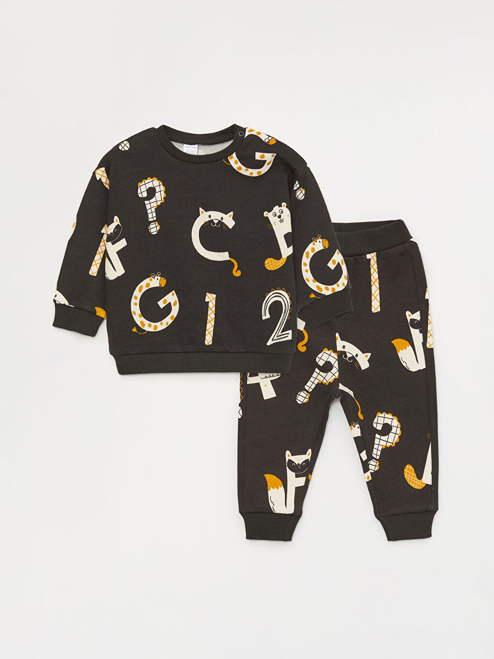 Crew Neck Baby Boy Sweatshirt and Tracksuit Bottom 2 Pack W36364Z1 PKH W36364Z1 PKH LC Waikiki