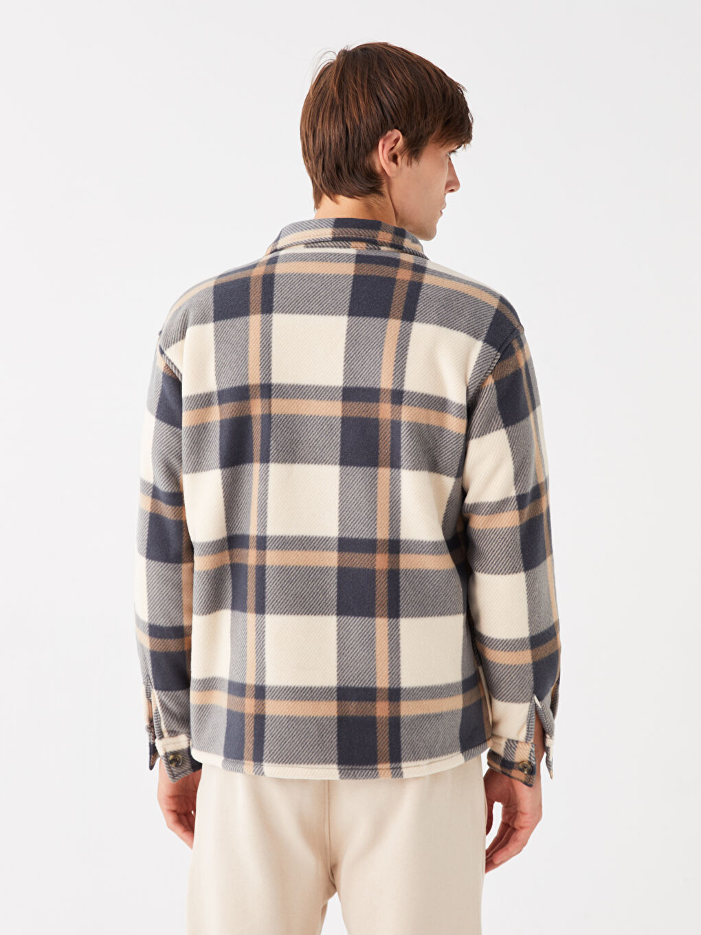 Relaxed Fit Long Sleeve Plaid Men's Shirt Jacket -W36412Z8 Relaxed Fit Long Sleeve Plaid Men's Shirt Jacket -W36412Z8