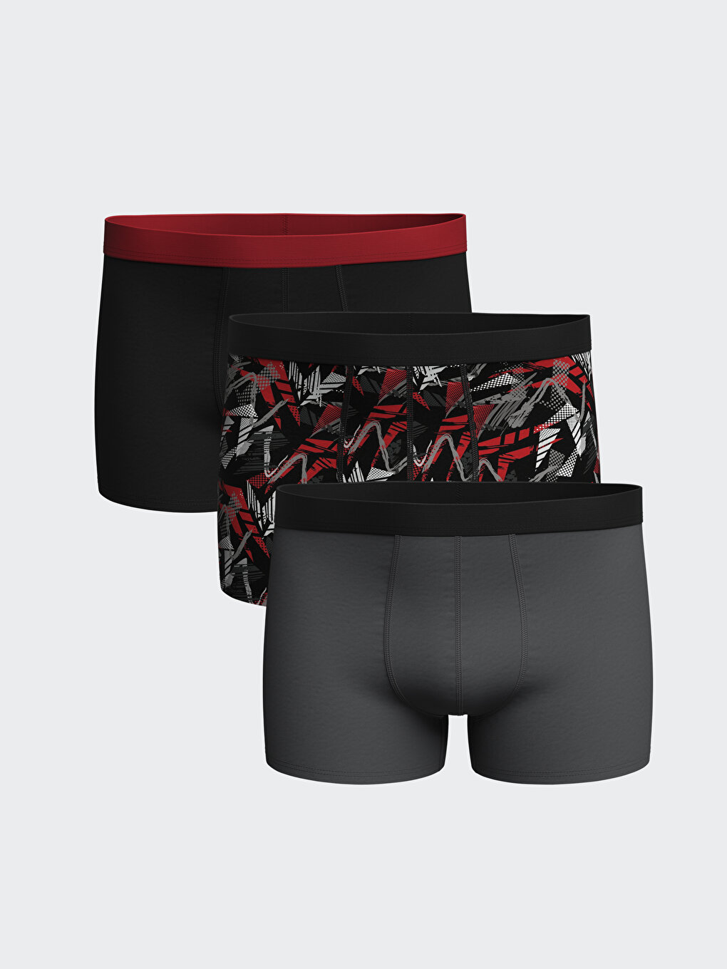 Standard Fit Elastic Fabric Men's Boxer 3-Pack -W36736Z8-LQJ - W36736Z8-LQJ  - LC Waikiki