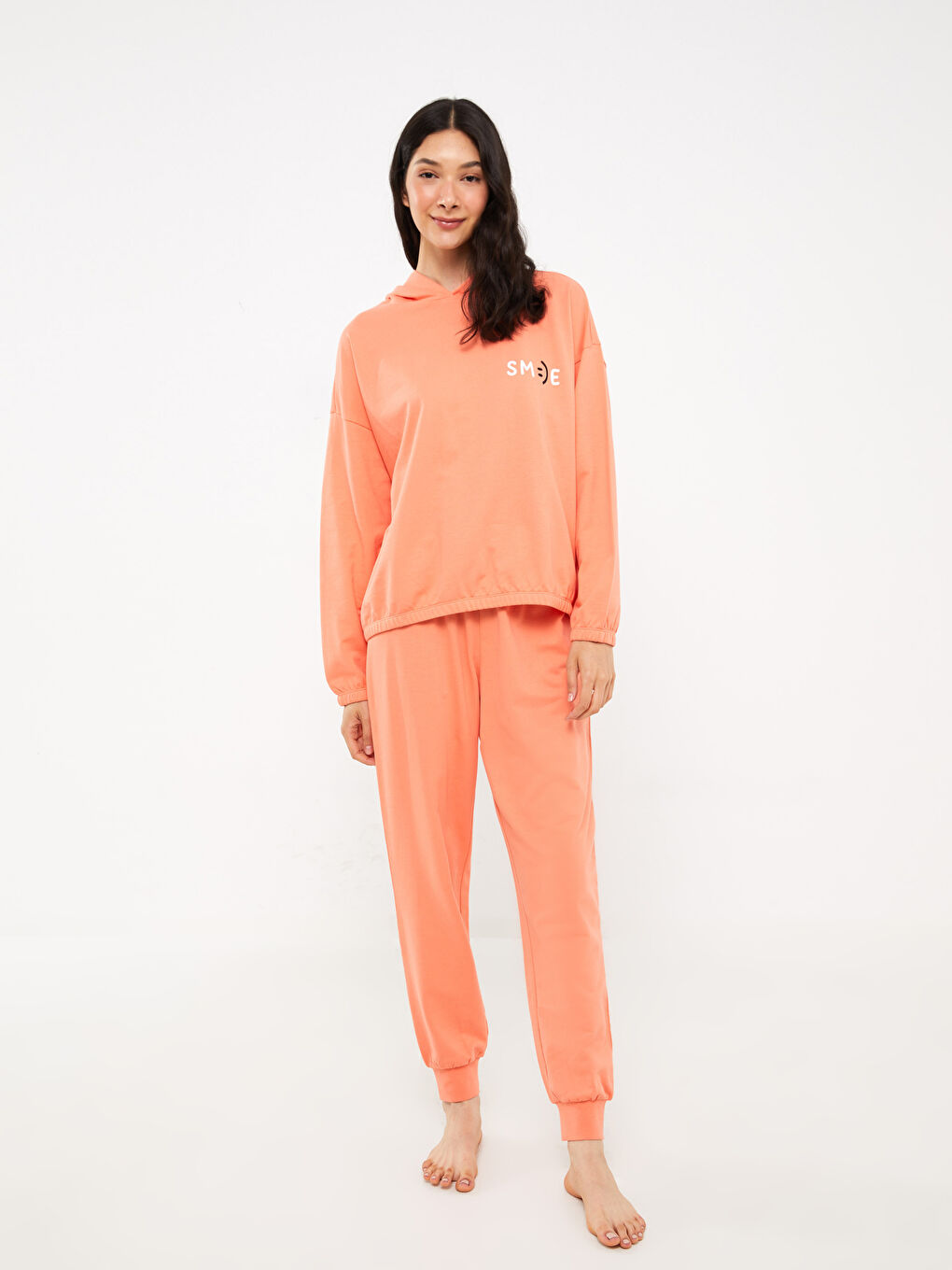 Hooded Printed Long Sleeve Women s Pajamas Set W38765Z8 GKN W38765Z8 GKN LC Waikiki