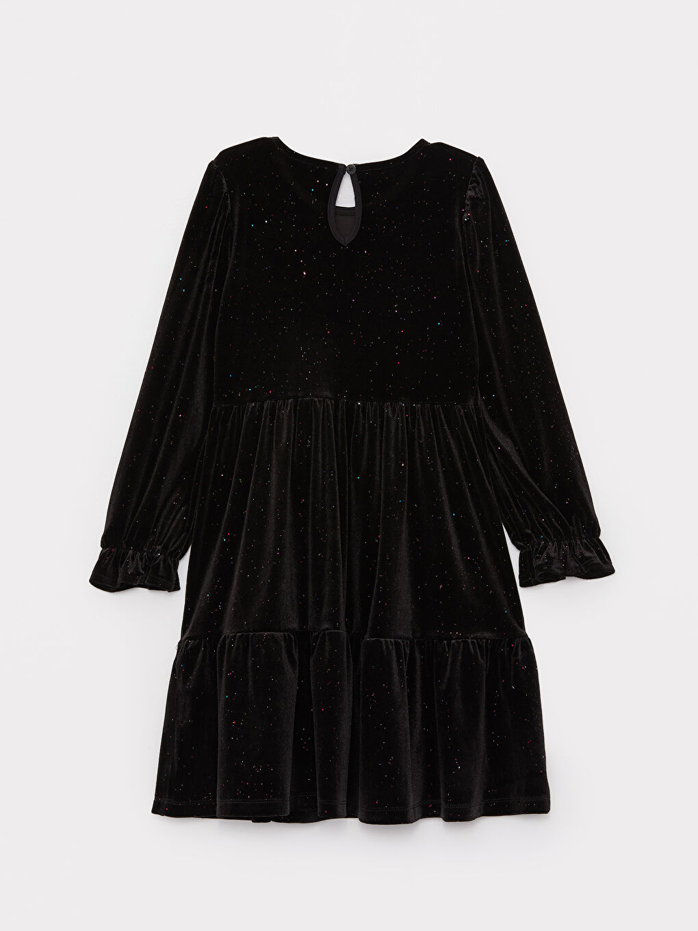 Crew Neck Long Sleeve Velvet Girls Dress W39085Z4 CVL W39085Z4
