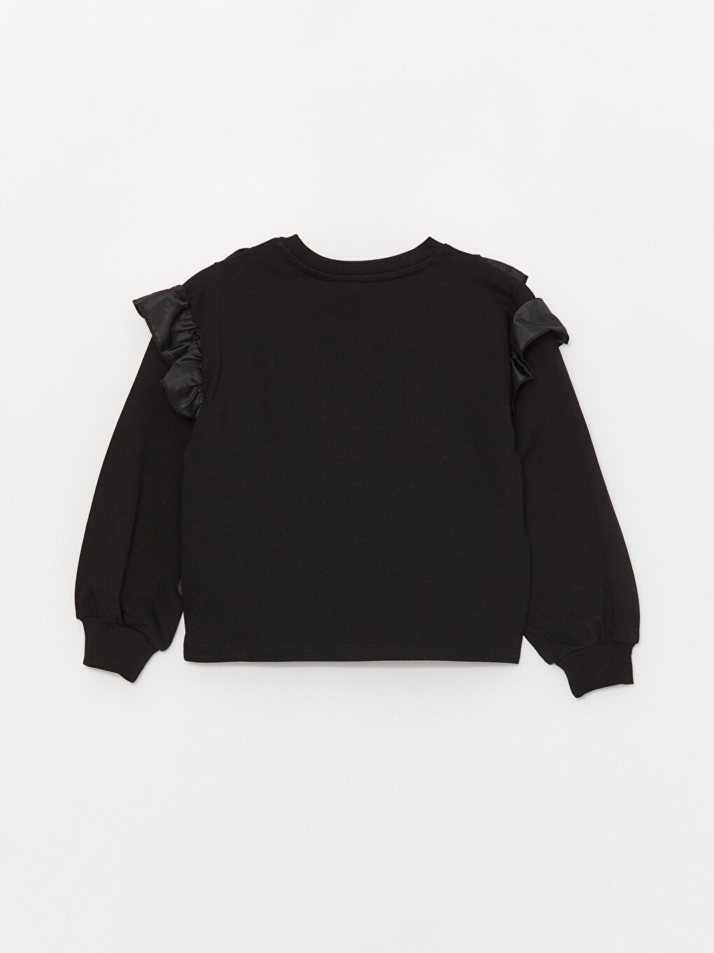 Black ruffle sweatshirt shop