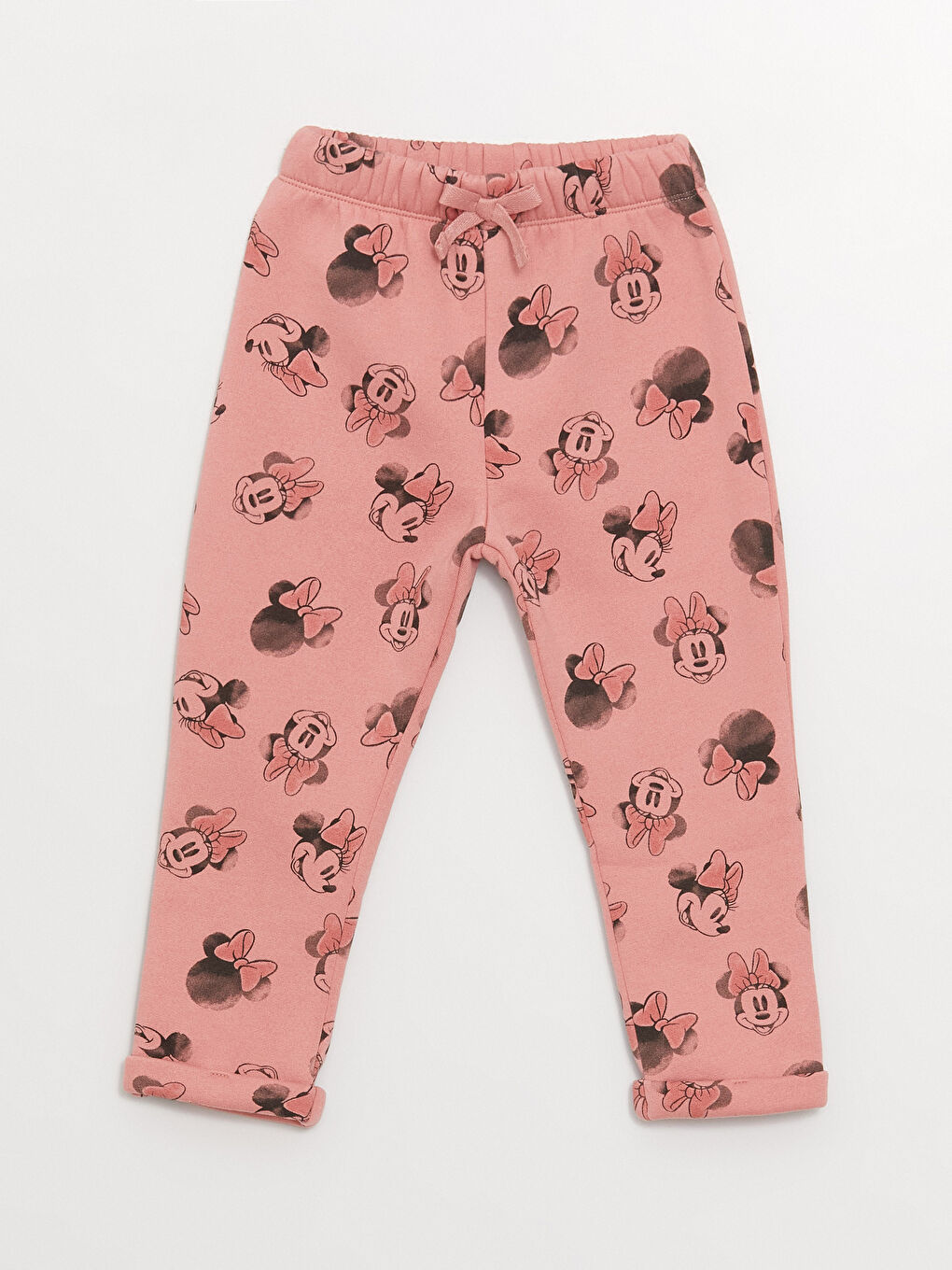 Crew Neck Long Sleeved Minnie Mouse Printed Baby Girl Sweatshirt and