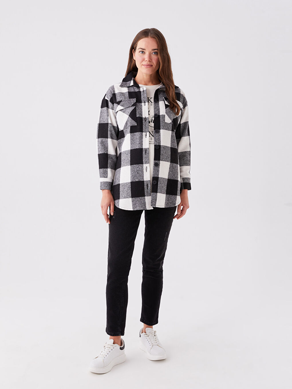 Plaid Long Sleeve Maternity Lumberjack Shirt Jacket Plaid Long Sleeve Maternity Lumberjack Shirt Jacket