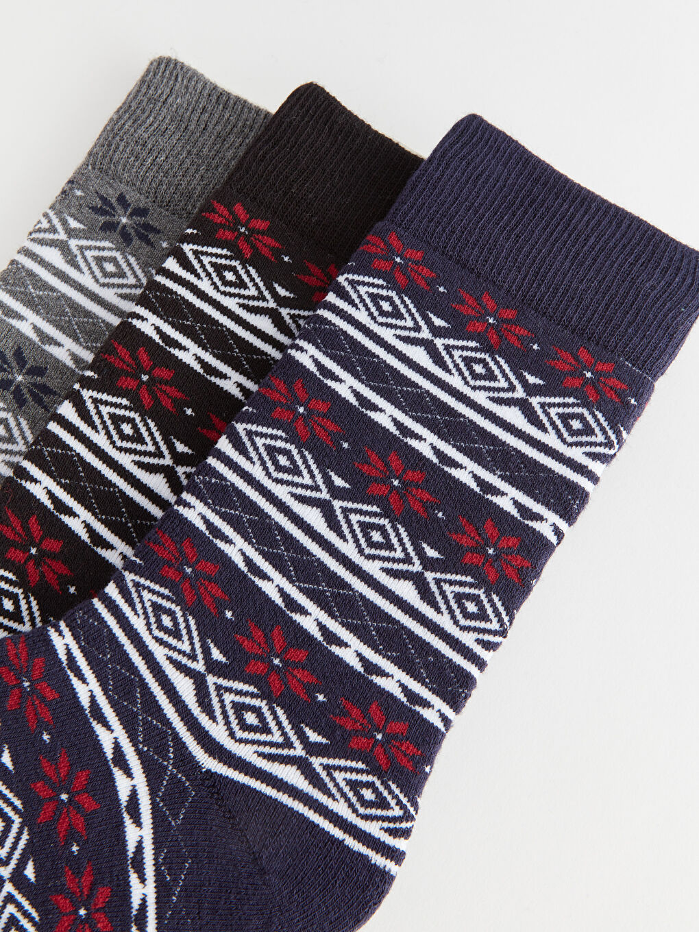 Patterned Men's Socket Socks 3-Pack -W3BG91Z8-K00 - W3BG91Z8