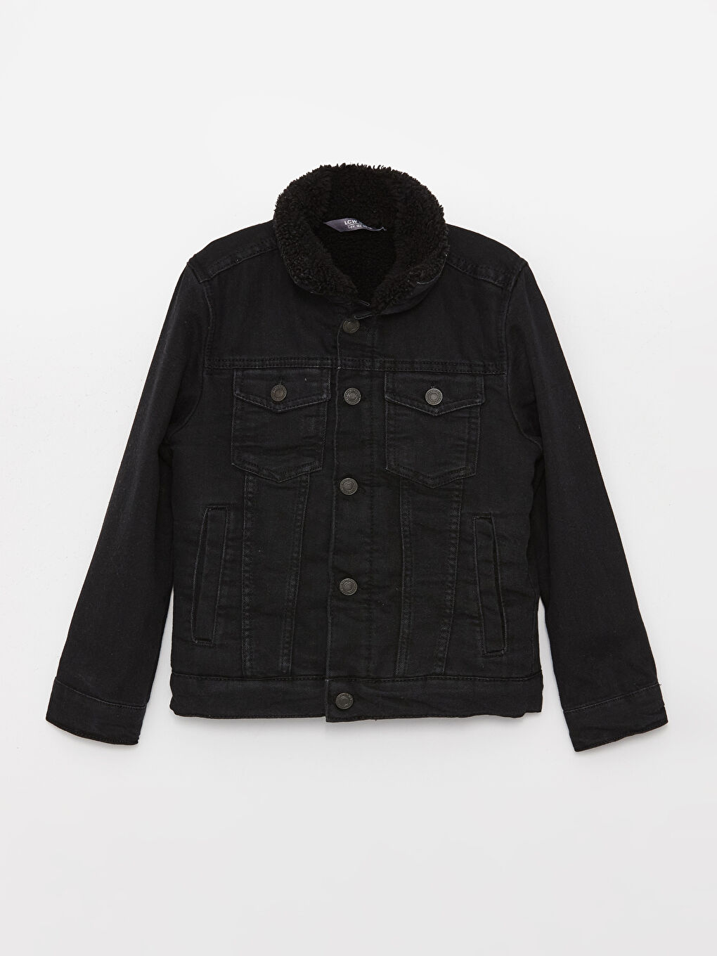 Baby boy denim jacket with fur collar online