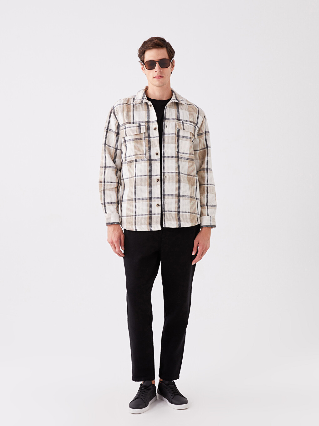 LC WAIKIKI Regular Fit Long Sleeve Plaid Men's Flannel Shirt Jacket ...