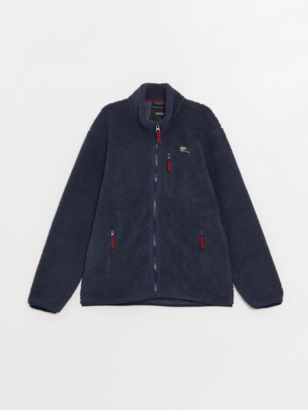 XSIDE Standing Collar Long Sleeve Plush Men's Zippered Sweatshirt