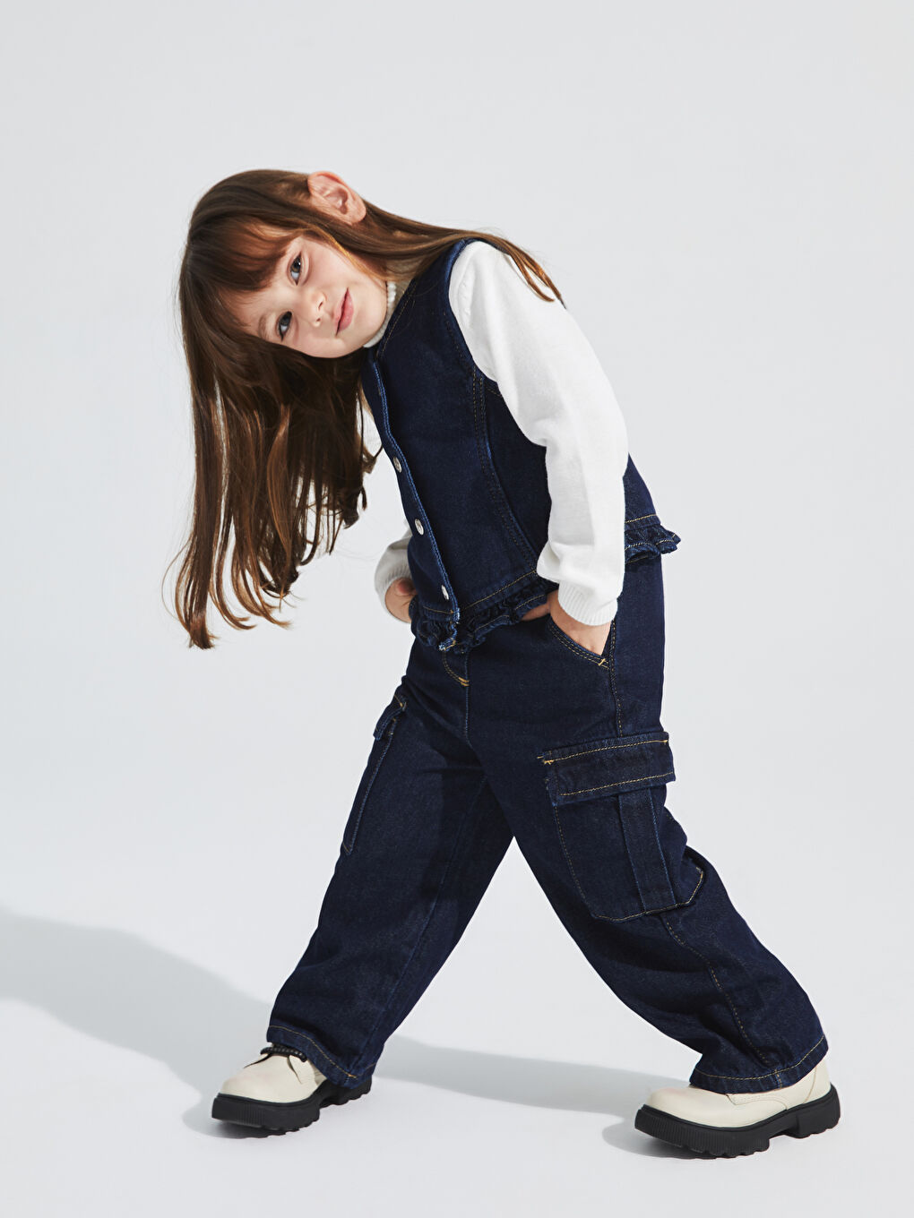 Baby girl jean vest sale