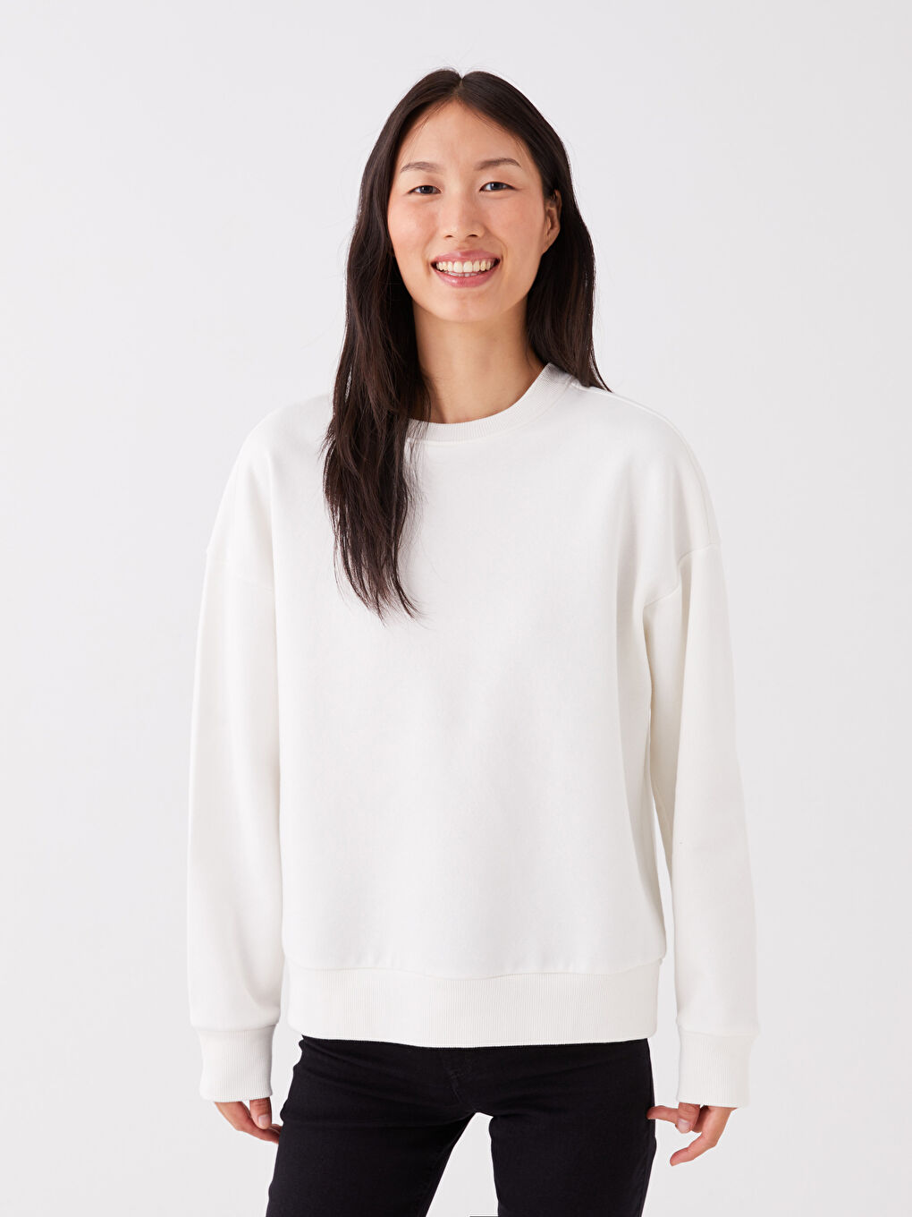 Crew Neck Oversize Women's Thick Sweatshirt -W3CL44Z8-FE8