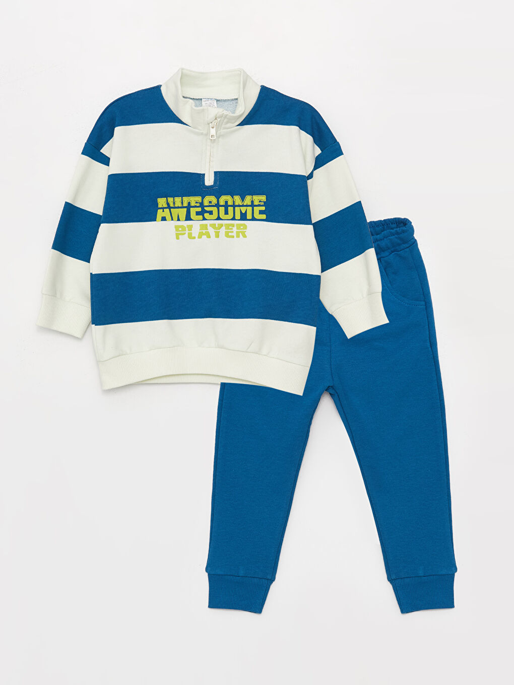 Dik Yaka Bask l Uzun Kollu Erkek Bebek Sweatshirt ve E ofman Alt 2 li Tak m W3CQ54Z1 LEN W3CQ54Z1 LEN LC Waikiki