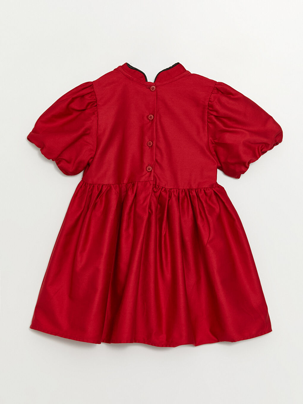 High Collar Short Sleeve Baby Girl Dress -W3CU38Z1-R3M