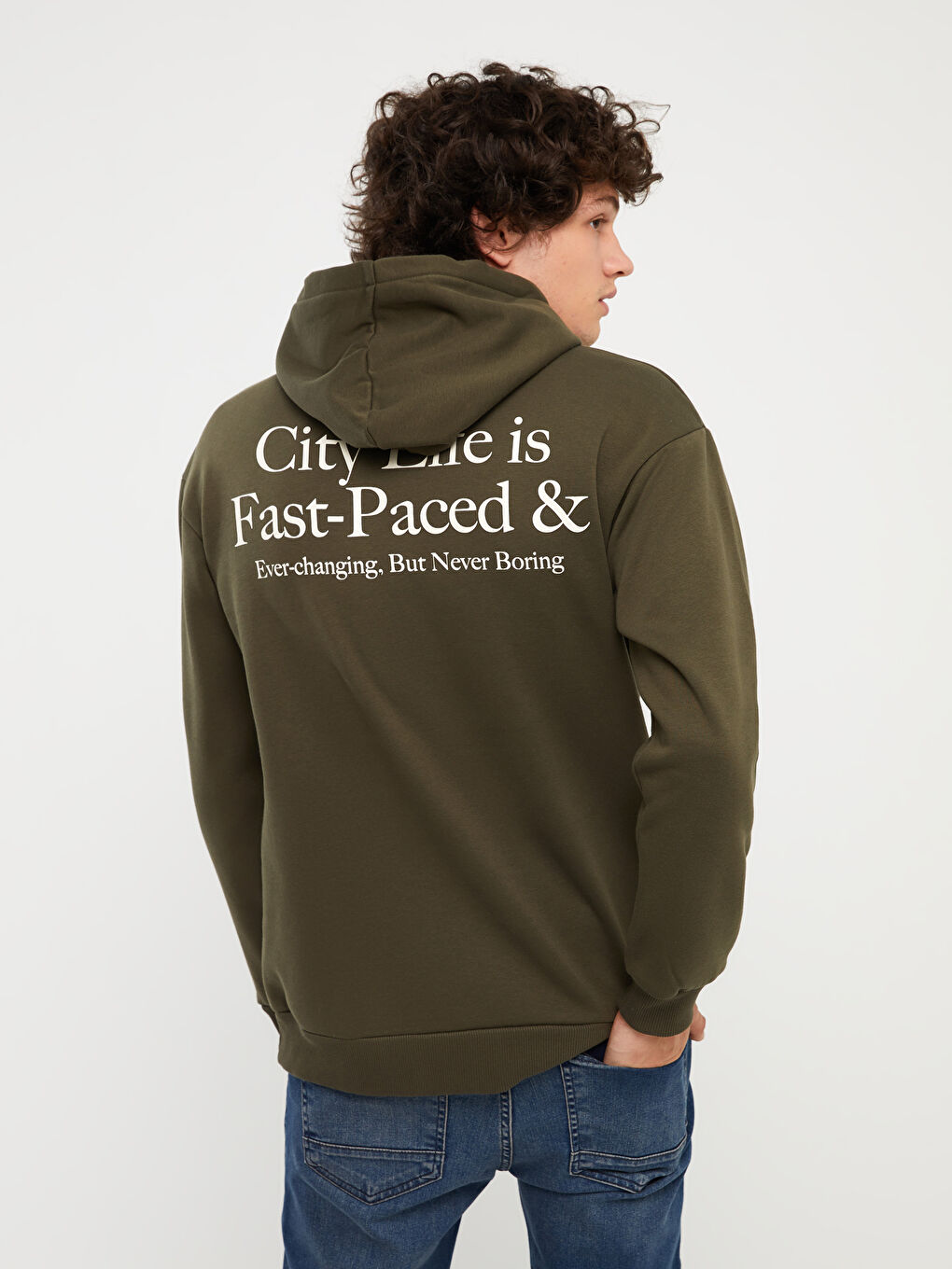 Long Sleeve Printed Men's Thick Hoodie -W3DG24Z8-MGL