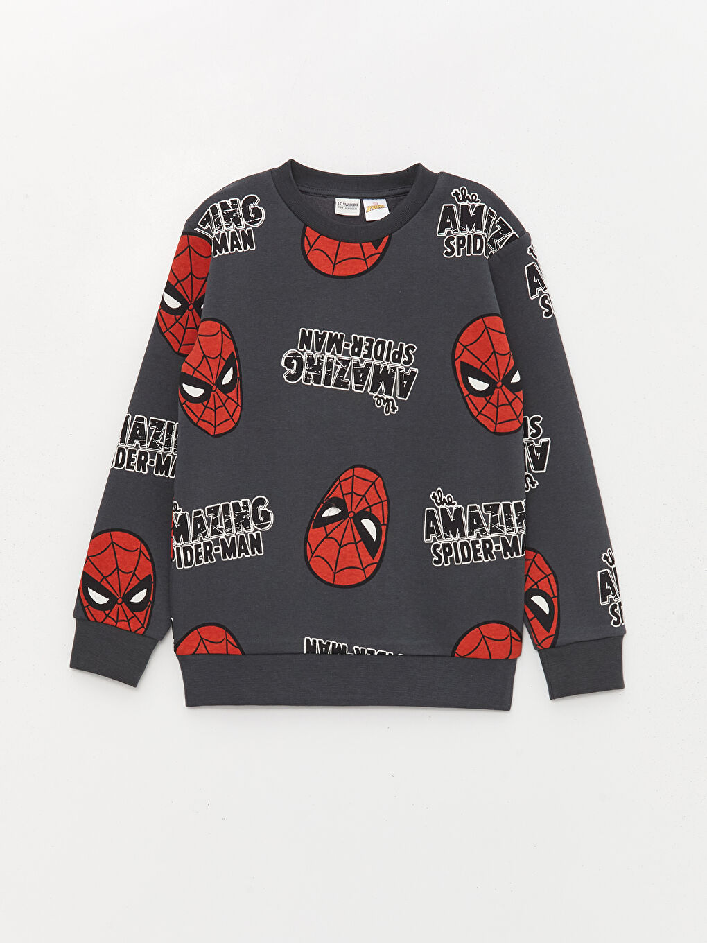 Bisiklet Yaka Spiderman Bask l Uzun Kollu Erkek Cocuk Sweatshirt W3DU29Z4 LQ9 W3DU29Z4 LQ9 LC Waikiki