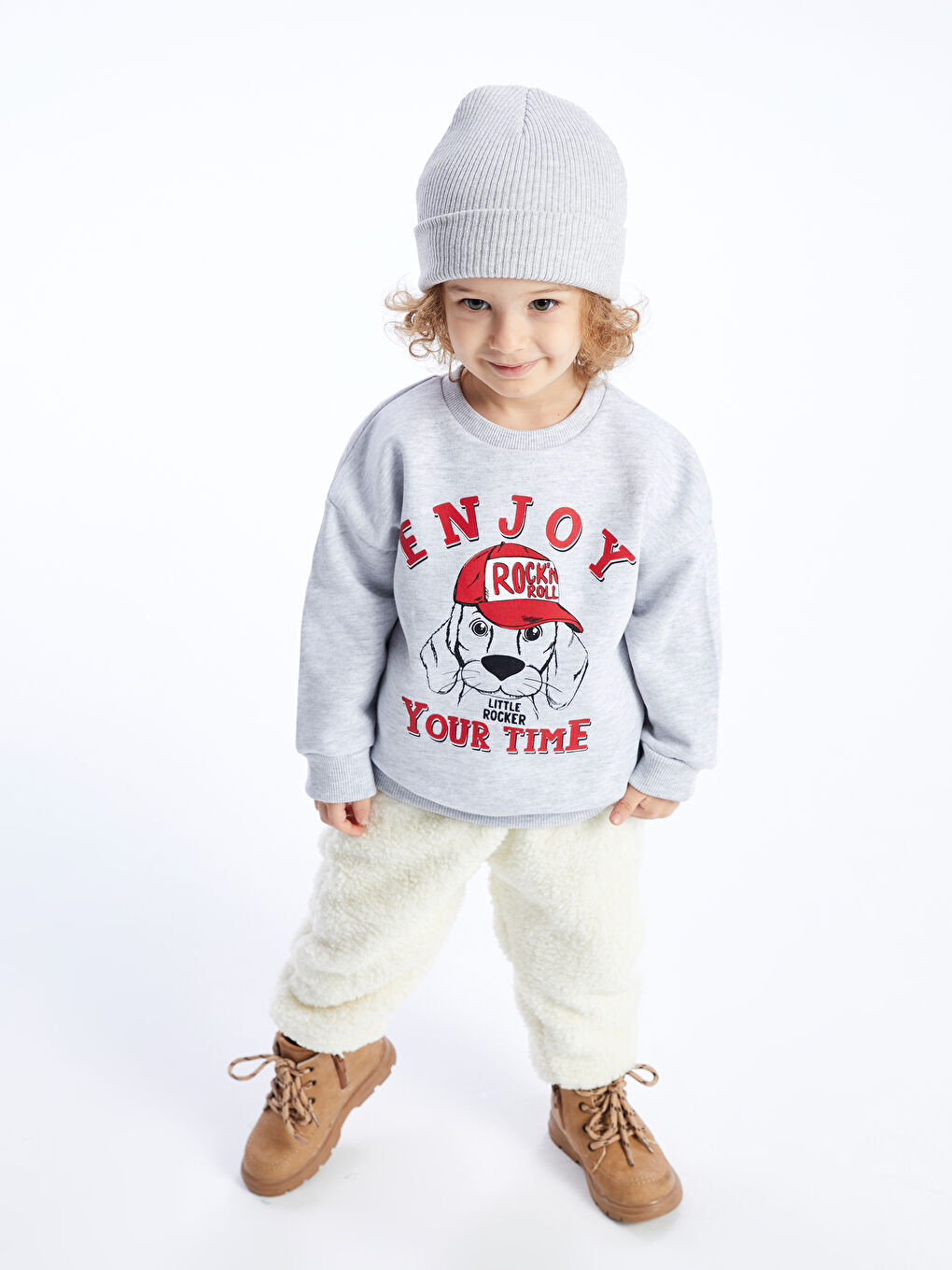 【まとめ買い】 Printed Baby Boy Plush Jogger Tracksuit Bottom with Elastic トップス