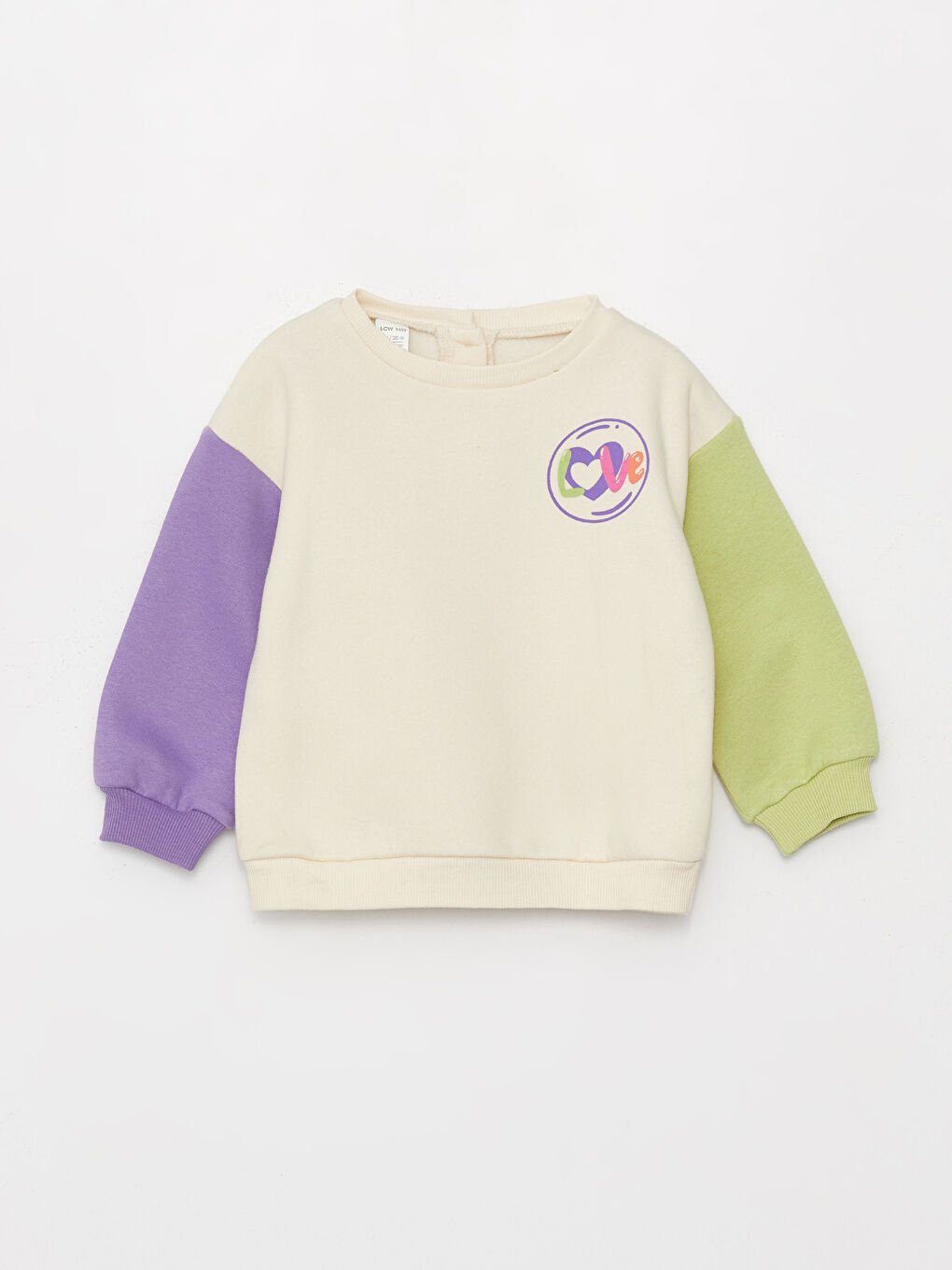 Crew Neck Long Sleeve Printed Baby Girl Sweatshirt W3FU57Z1 FRC W3FU57Z1 FRC LC Waikiki