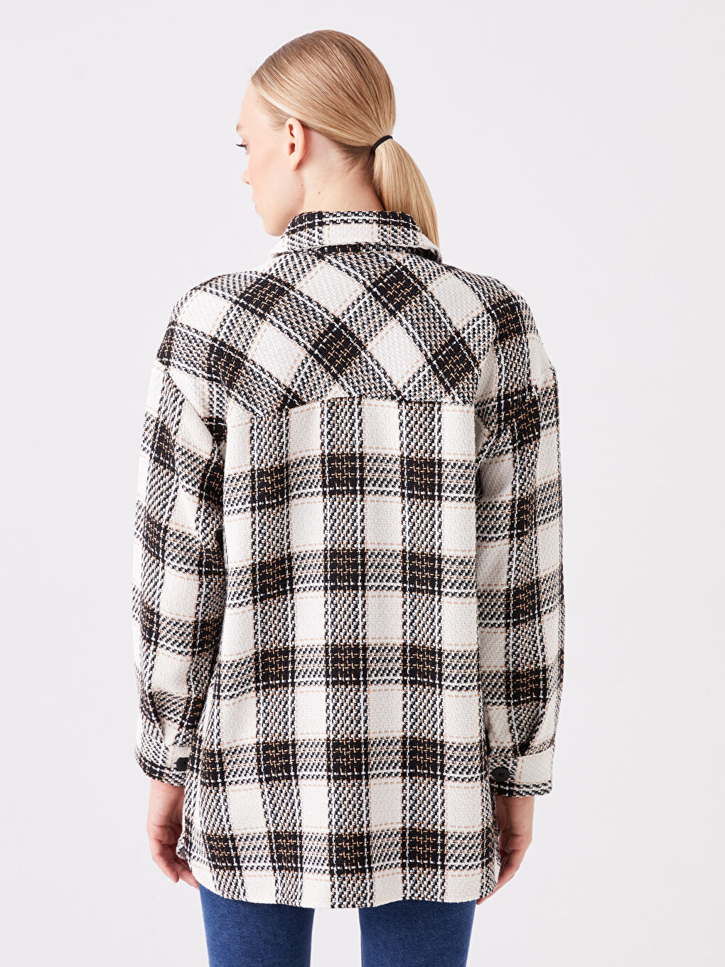 Plaid Long Sleeve Oversize Women's Lumberjack Shirt Jacket