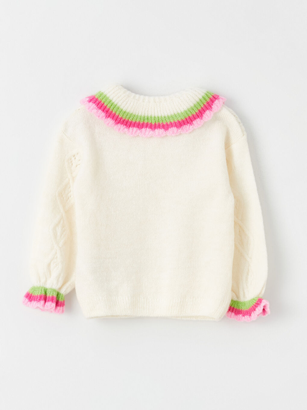 Bebe Collar Long Sleeve Baby Girl Tricot Sweater W3G339Z1 FRC W3G339Z1 FRC LC Waikiki