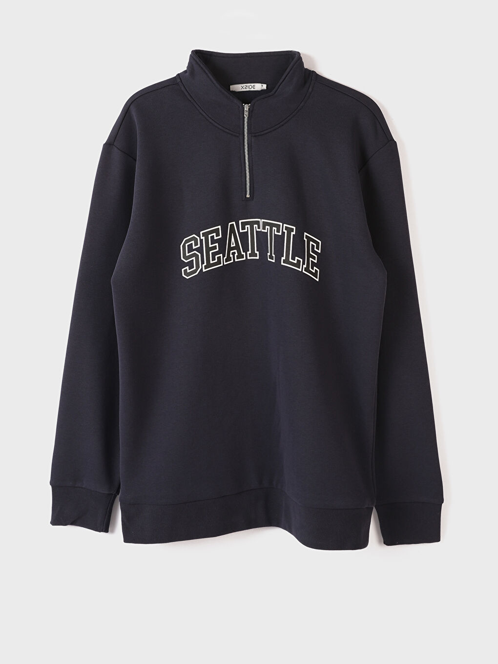 Long sleeve stand collar shift sweatshirt hotsell