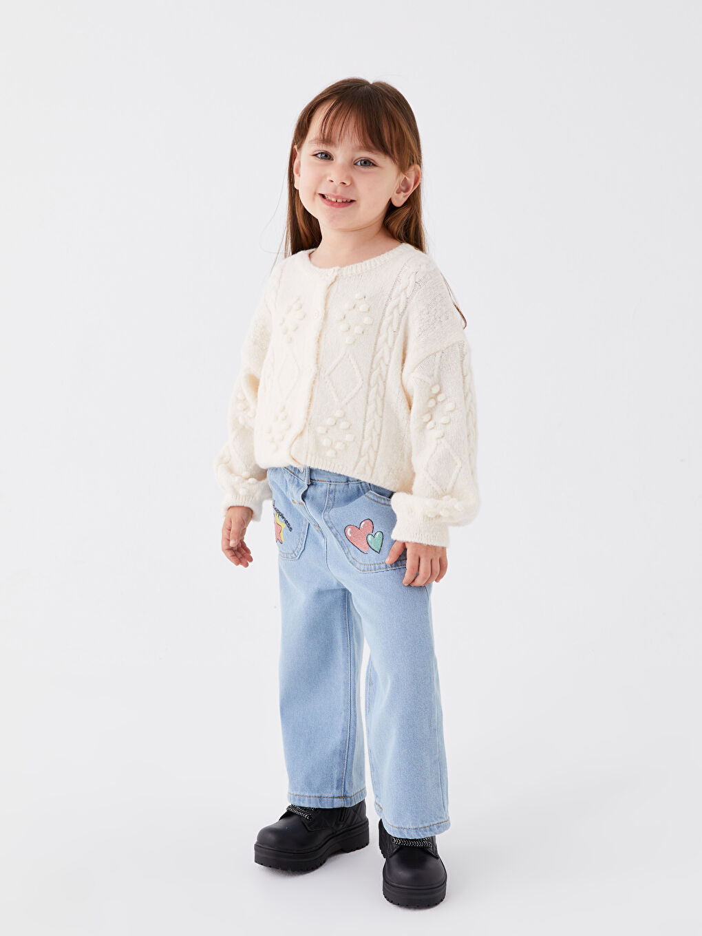 Girls denim trousers top